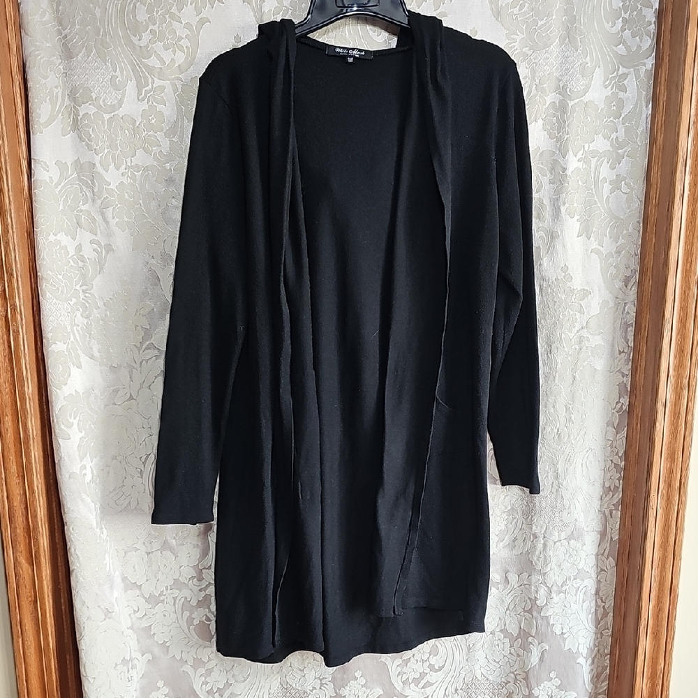 White Mark Black Cardigan Sweater